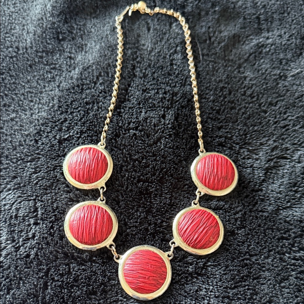 Elegant Red and Gold Necklace